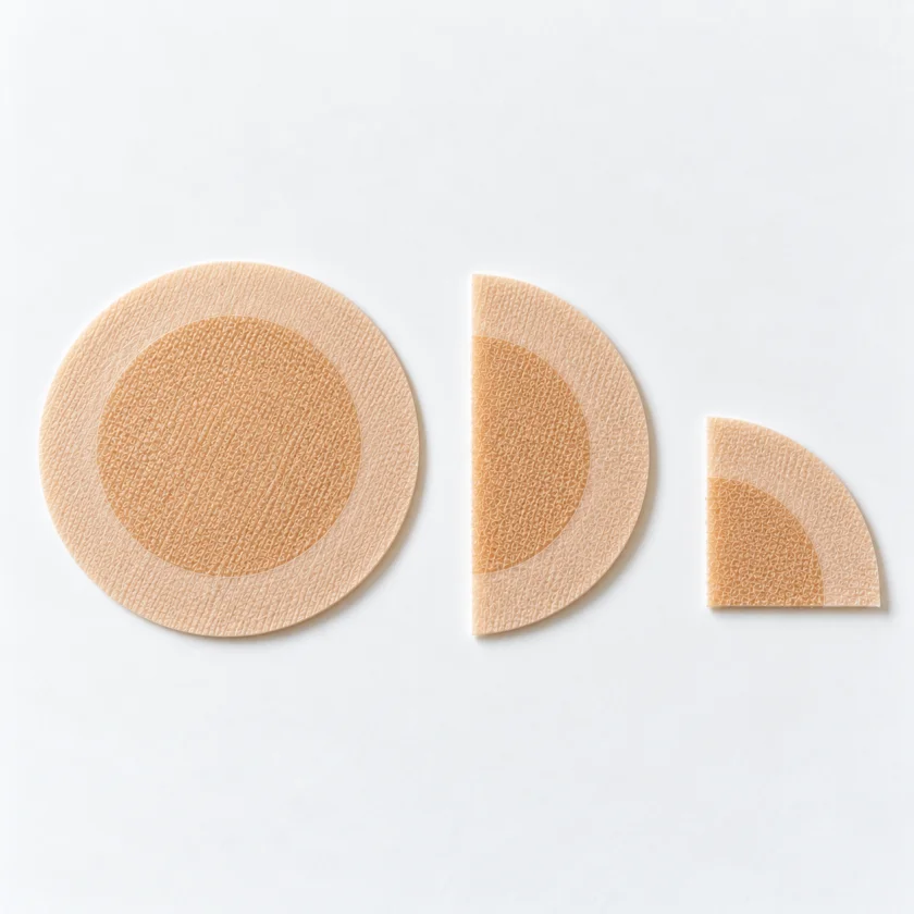 A patch, a half patch and a quarter patch in a row
