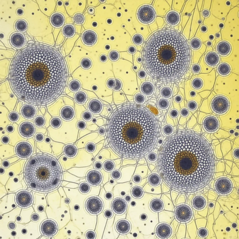 Plaques and tangles in Alzheimer's brain tissue