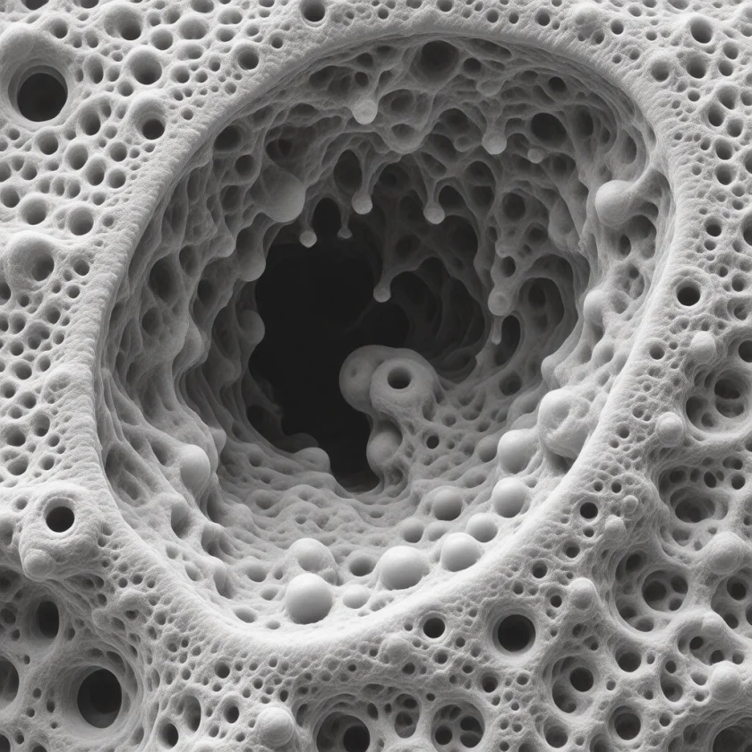 The colon's lining surface, seen up close