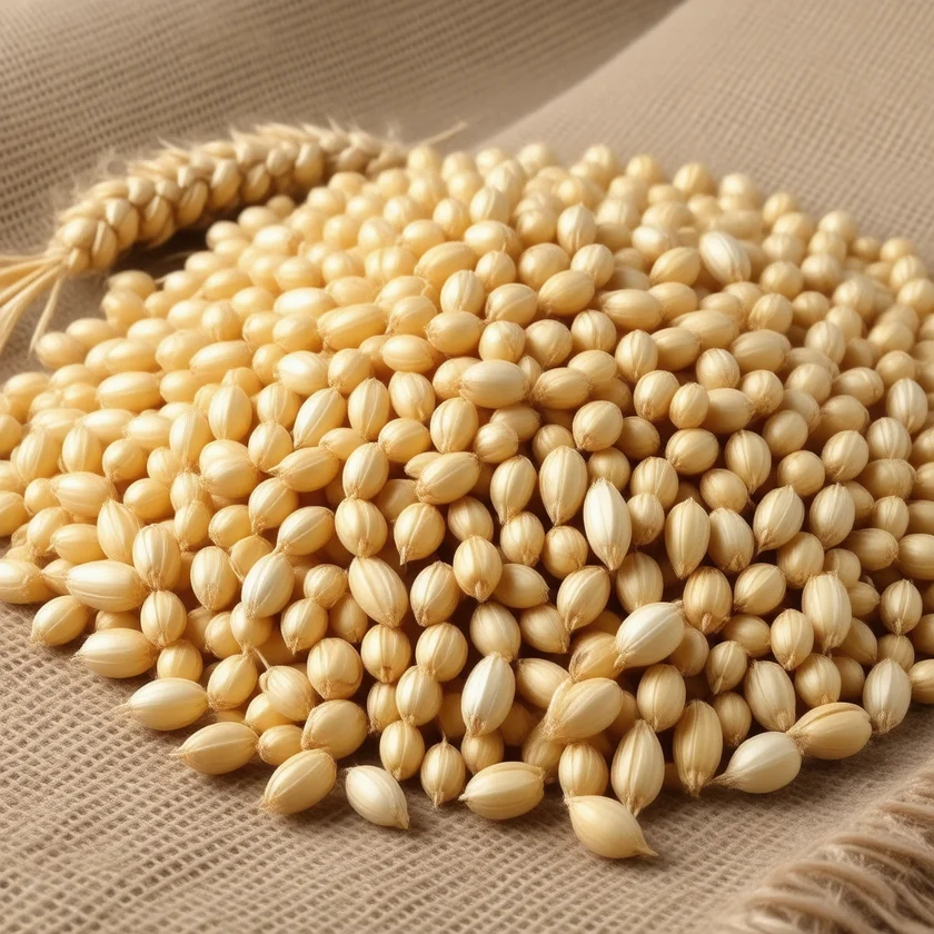 Wheat kernels, the grain at the heart of Peter Osborne's work