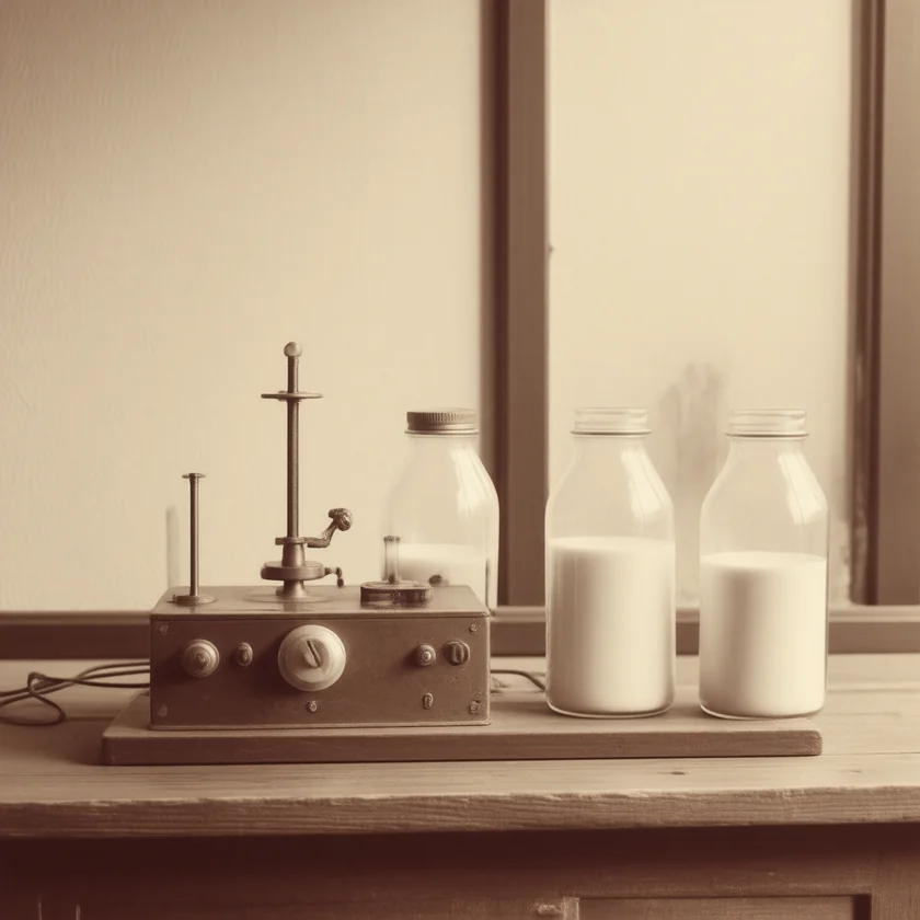 An early electrocardiograph with salt-water electrode jars