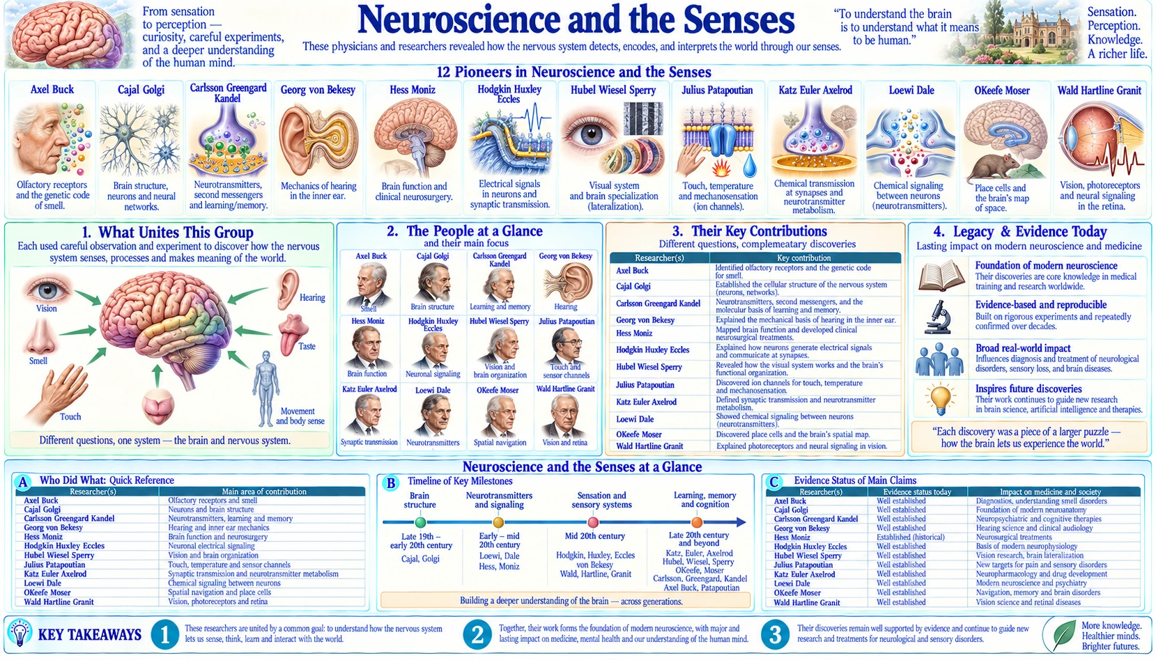 Neuroscience and the Senses — scientific infographic poster