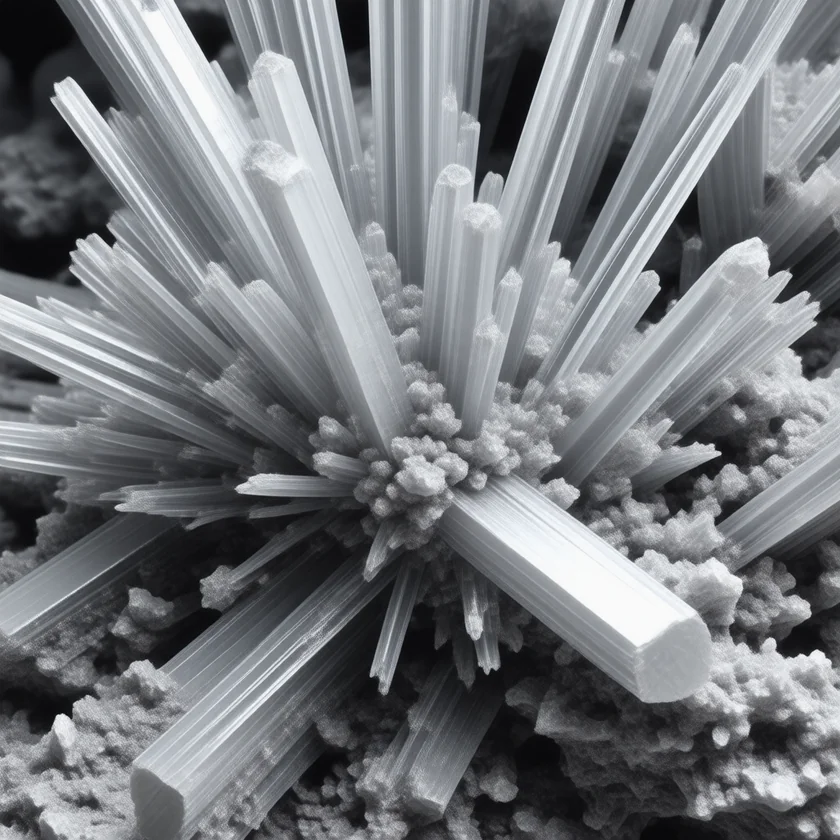 Niacin (nicotinic acid) crystals, magnified