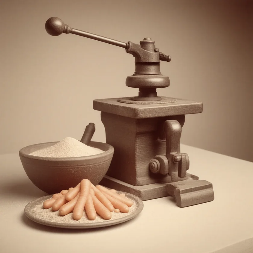 A grinder and press, the juicing method Gerson described