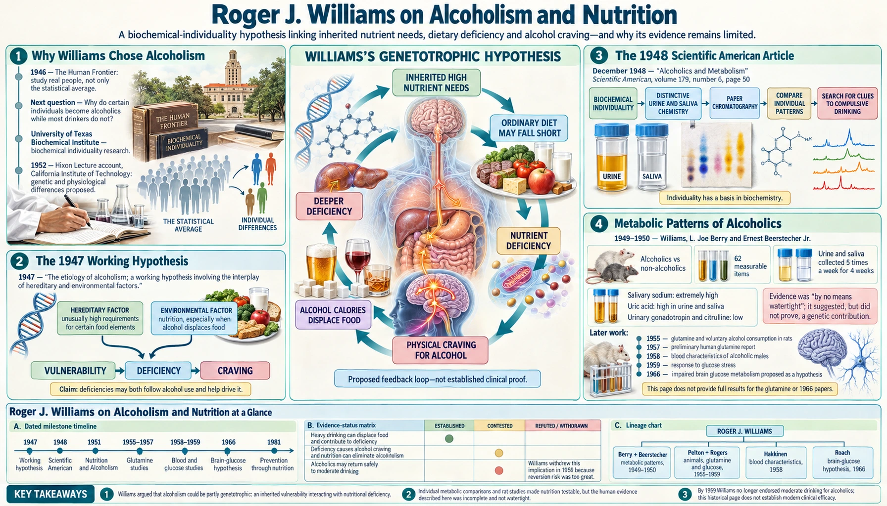 Alcoholism and Nutrition — scientific infographic poster