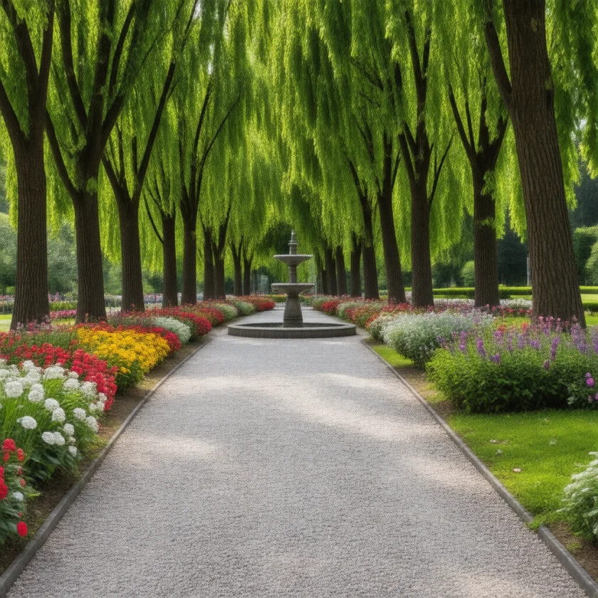 A Bavarian spa-town park in summer