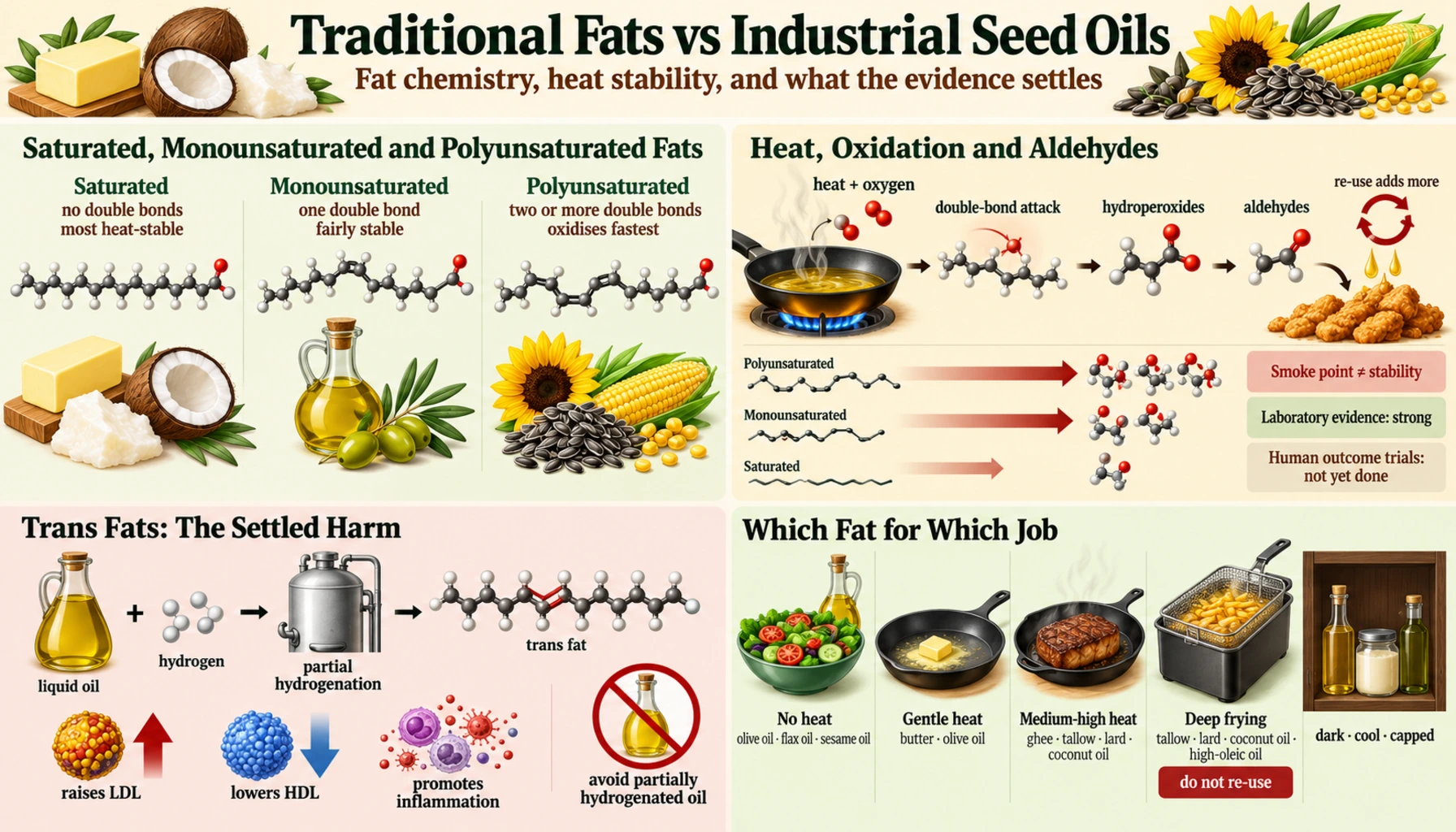 Traditional Fats and Oils — scientific infographic poster