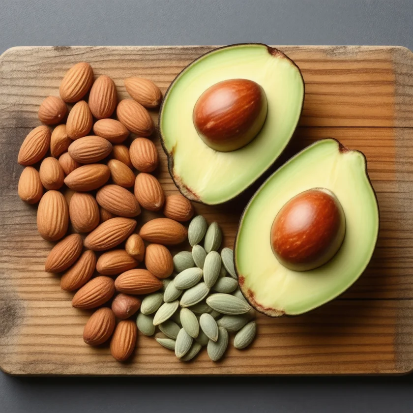 Almonds, hazelnuts, sunflower seeds and avocado: vitamin E foods
