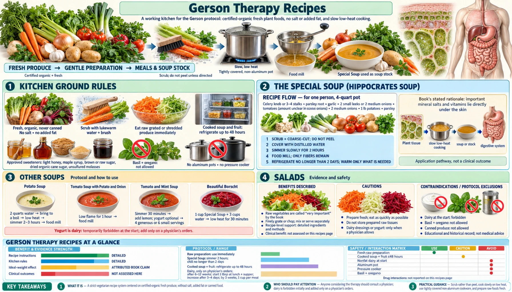 Gerson Recipes — scientific infographic poster