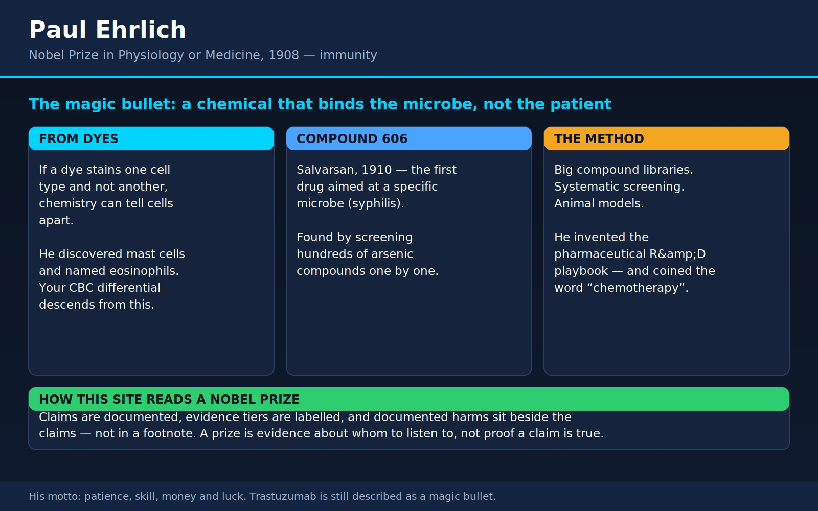 Paul Ehrlich — scientific infographic poster
