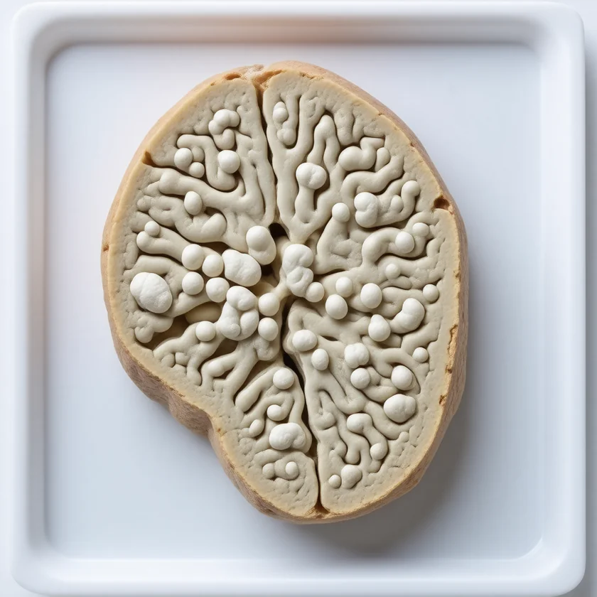 Calcified cysts, the final stage