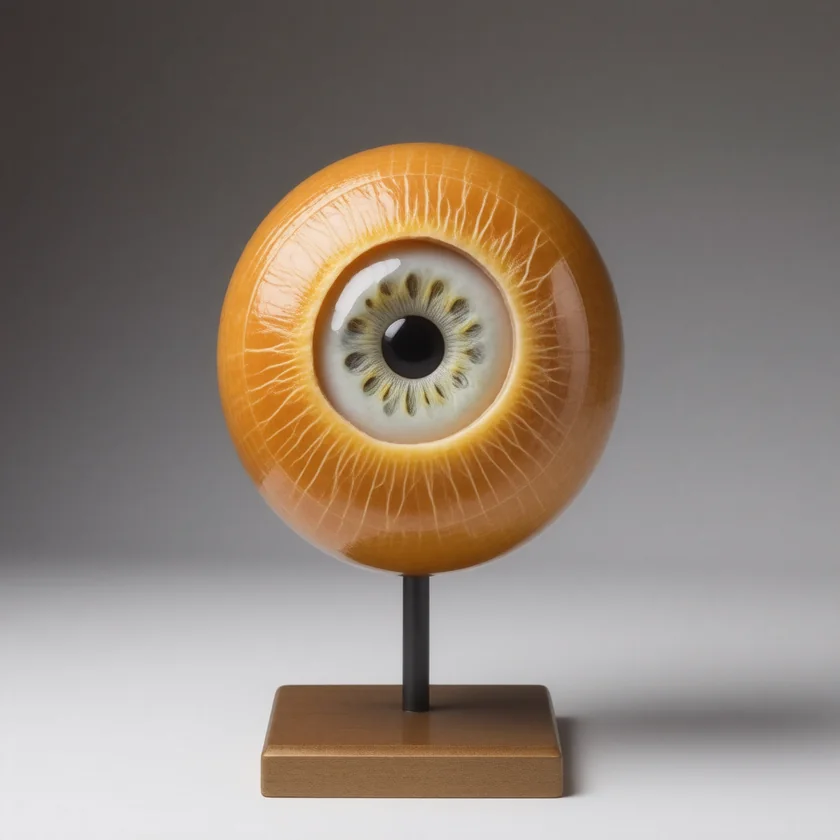 An eye model with a Toxocara granuloma