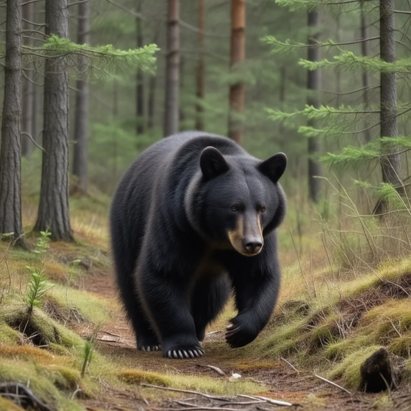 A black bear; bear meat is a known Trichinella source