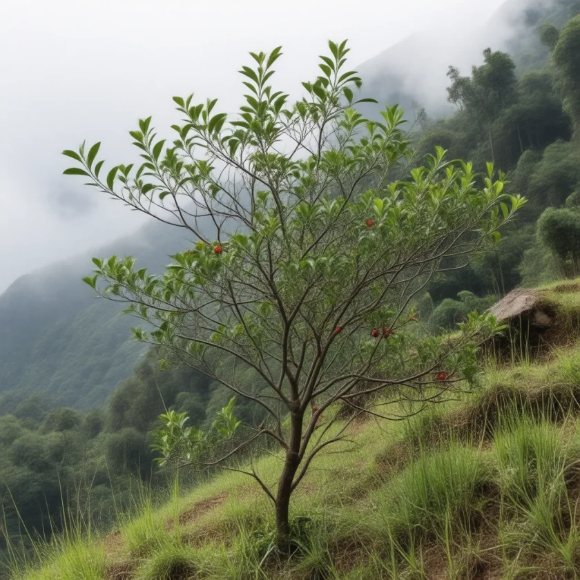 The coca shrub of the Andes