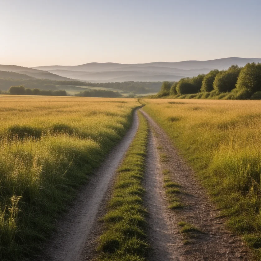 A running trail at dawn