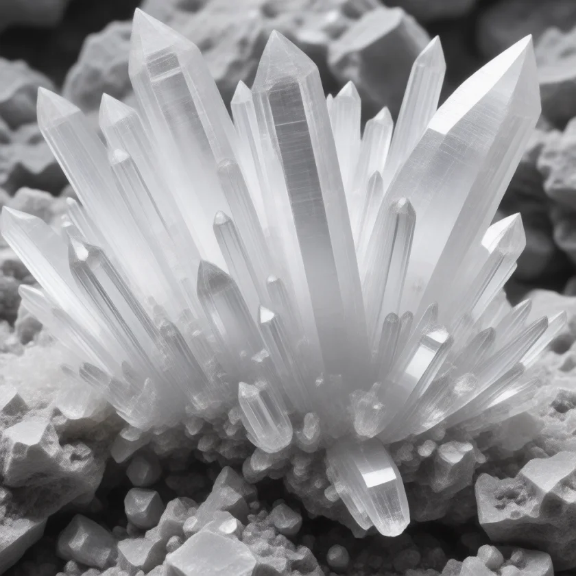Strychnine crystals, magnified
