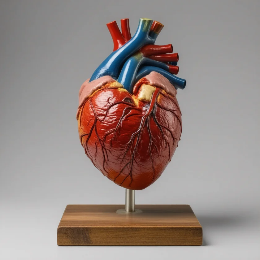 An enlarged failing heart, as a teaching model