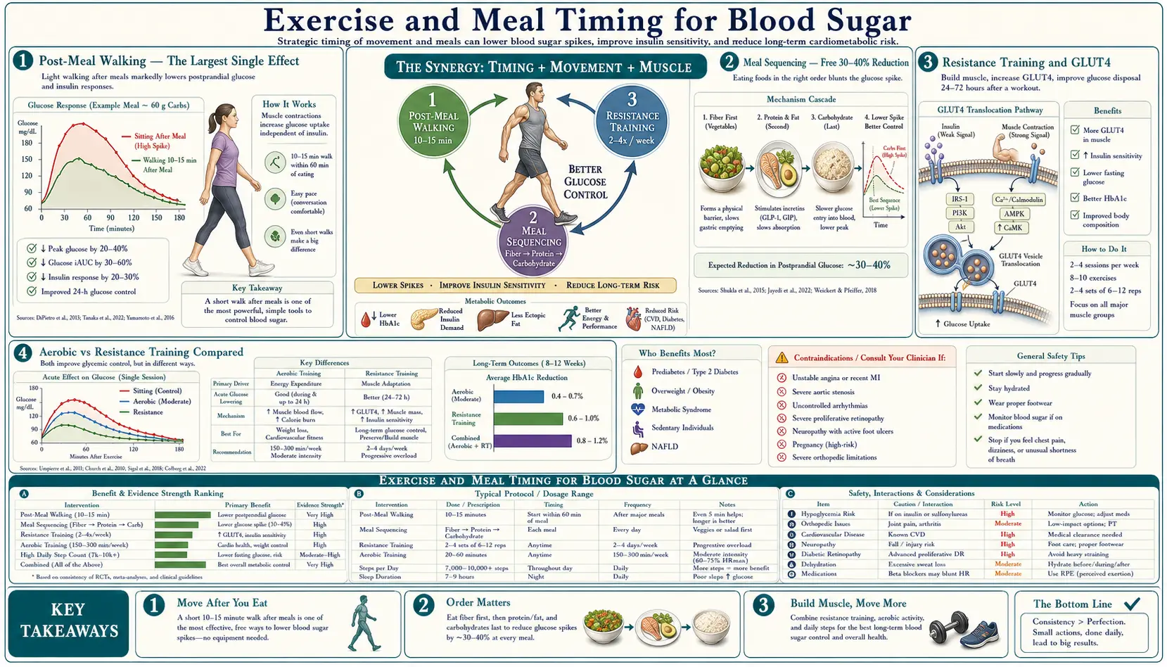 Exercise and Meal Timing — scientific infographic poster