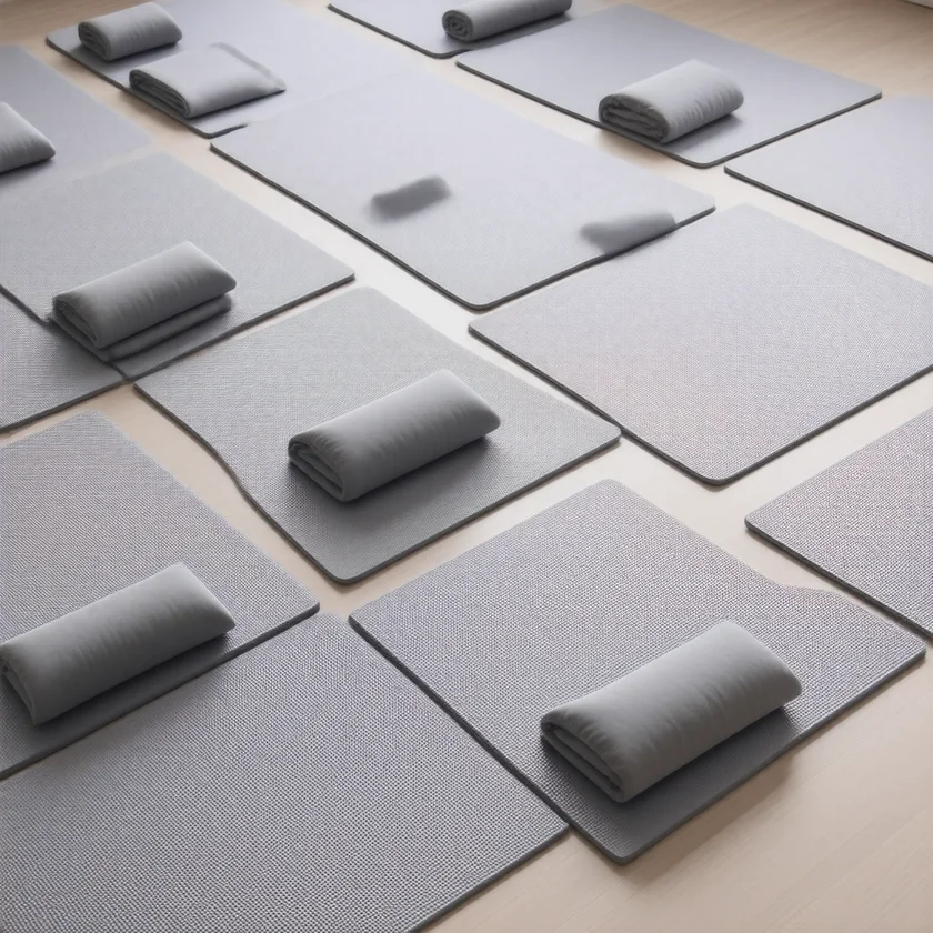 Mats laid out for a group movement lesson