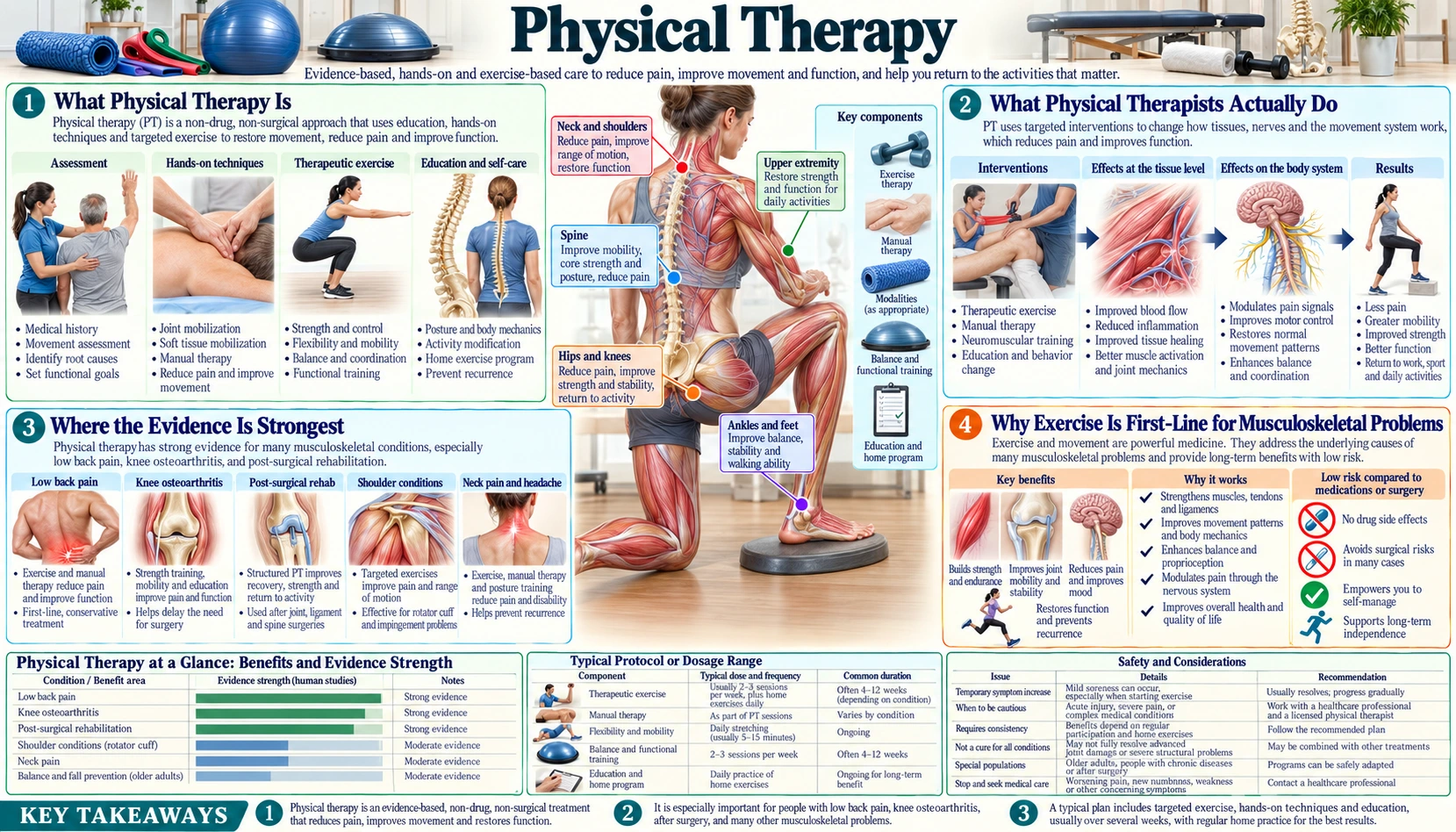 Physical Therapy — scientific infographic poster