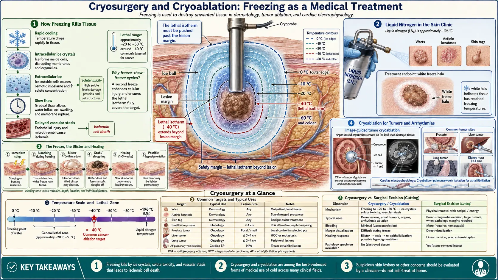 Cryosurgery and Cryoablation — scientific infographic poster