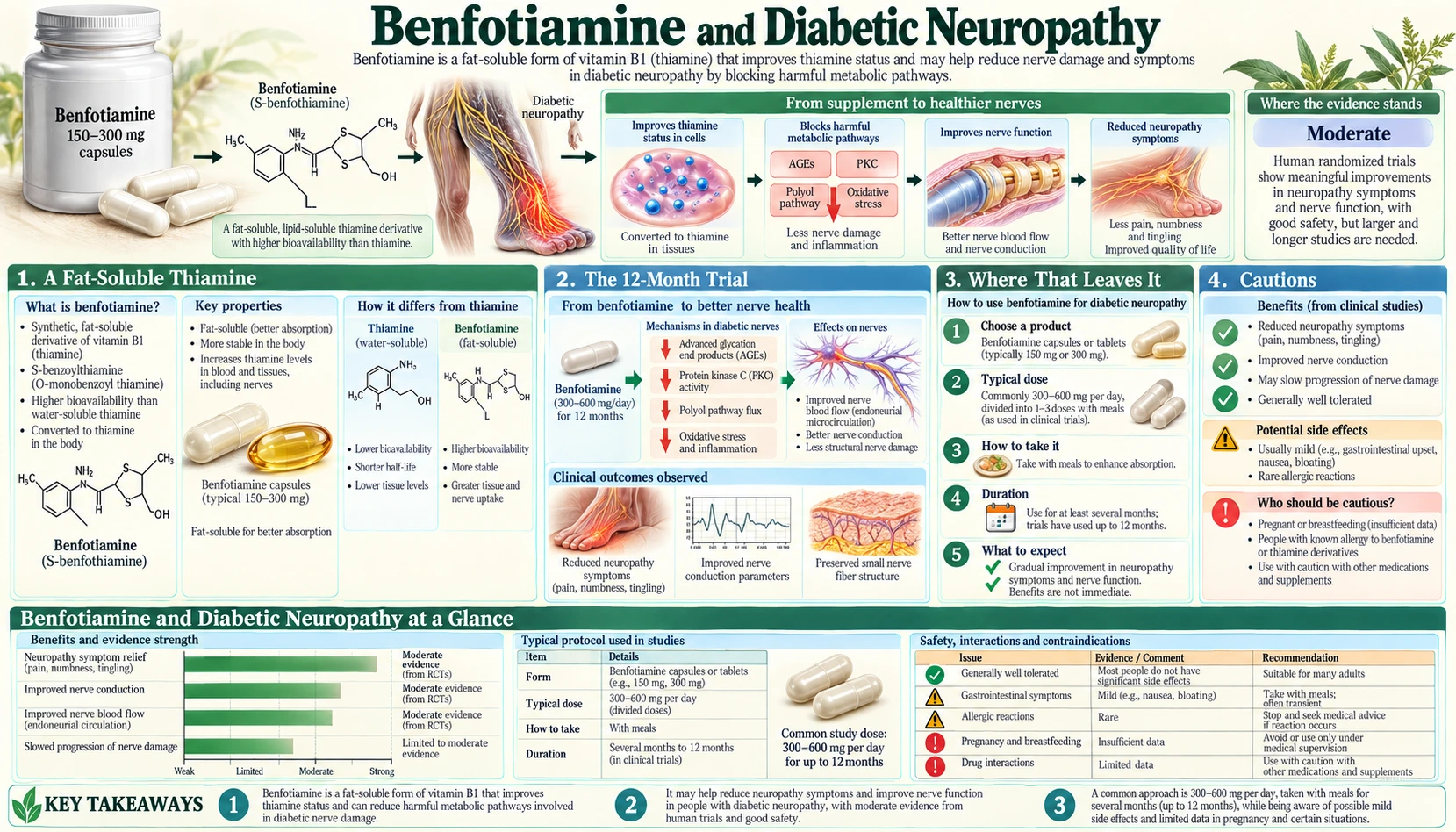 Benfotiamine — scientific infographic poster