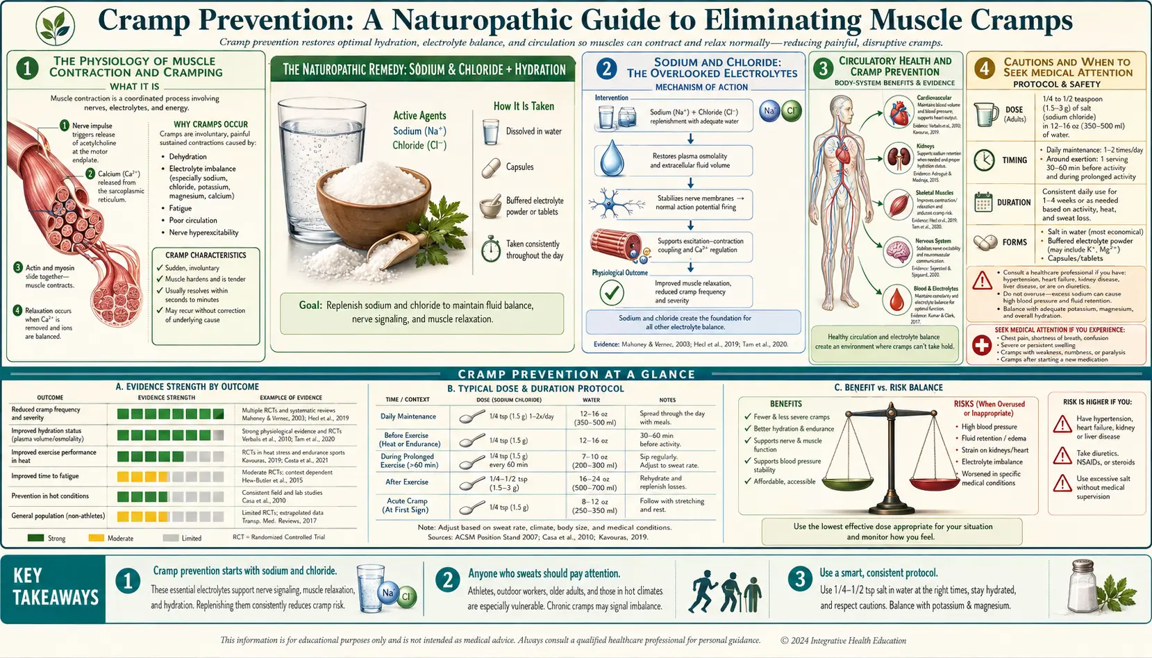 Cramp Prevention — scientific infographic poster