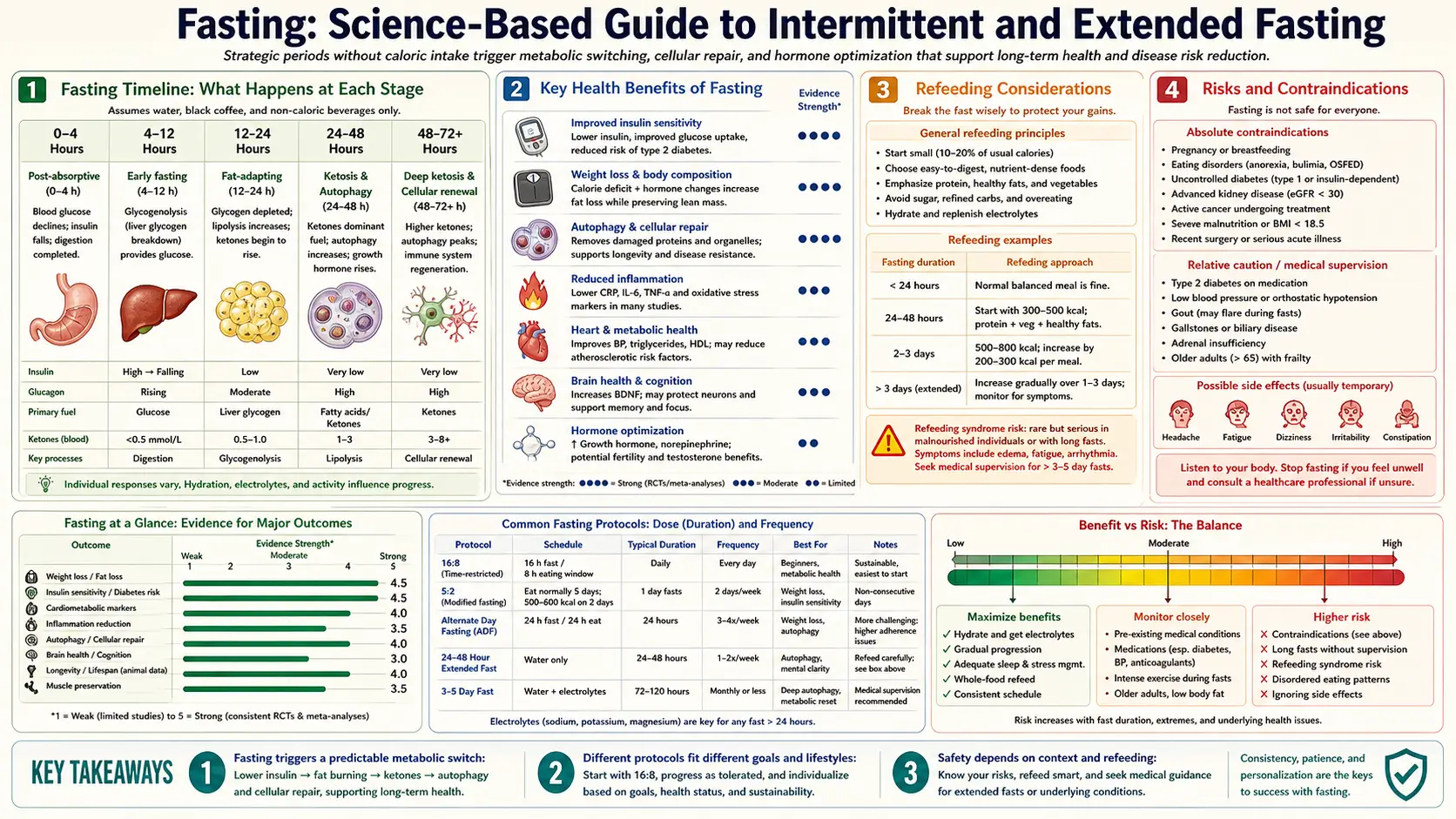 Fasting — scientific infographic poster