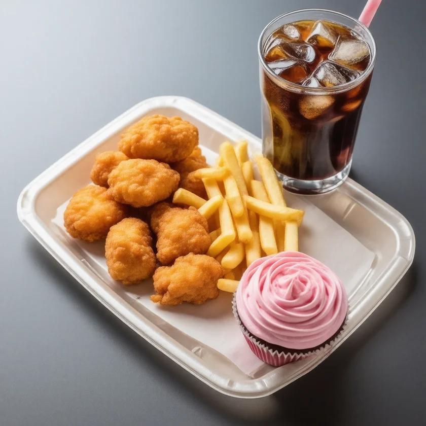 A meal of ultra-processed foods