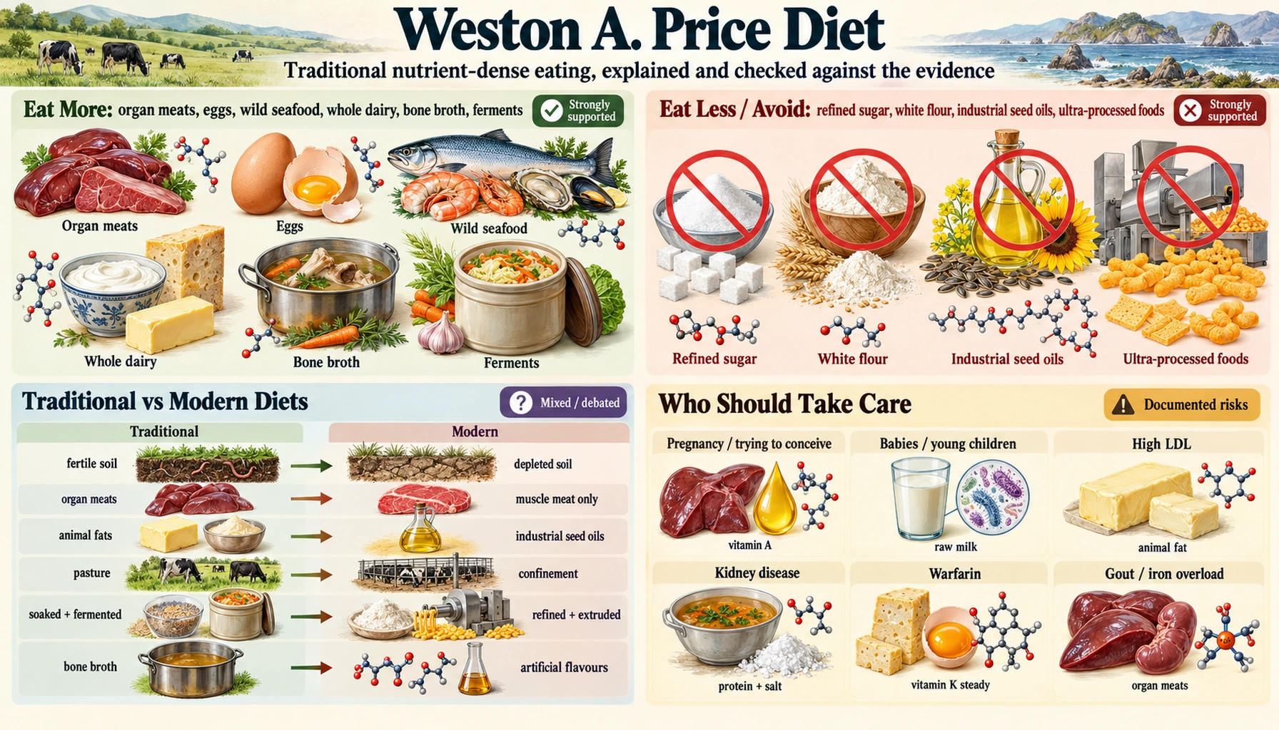 Weston A. Price Diet — scientific infographic poster
