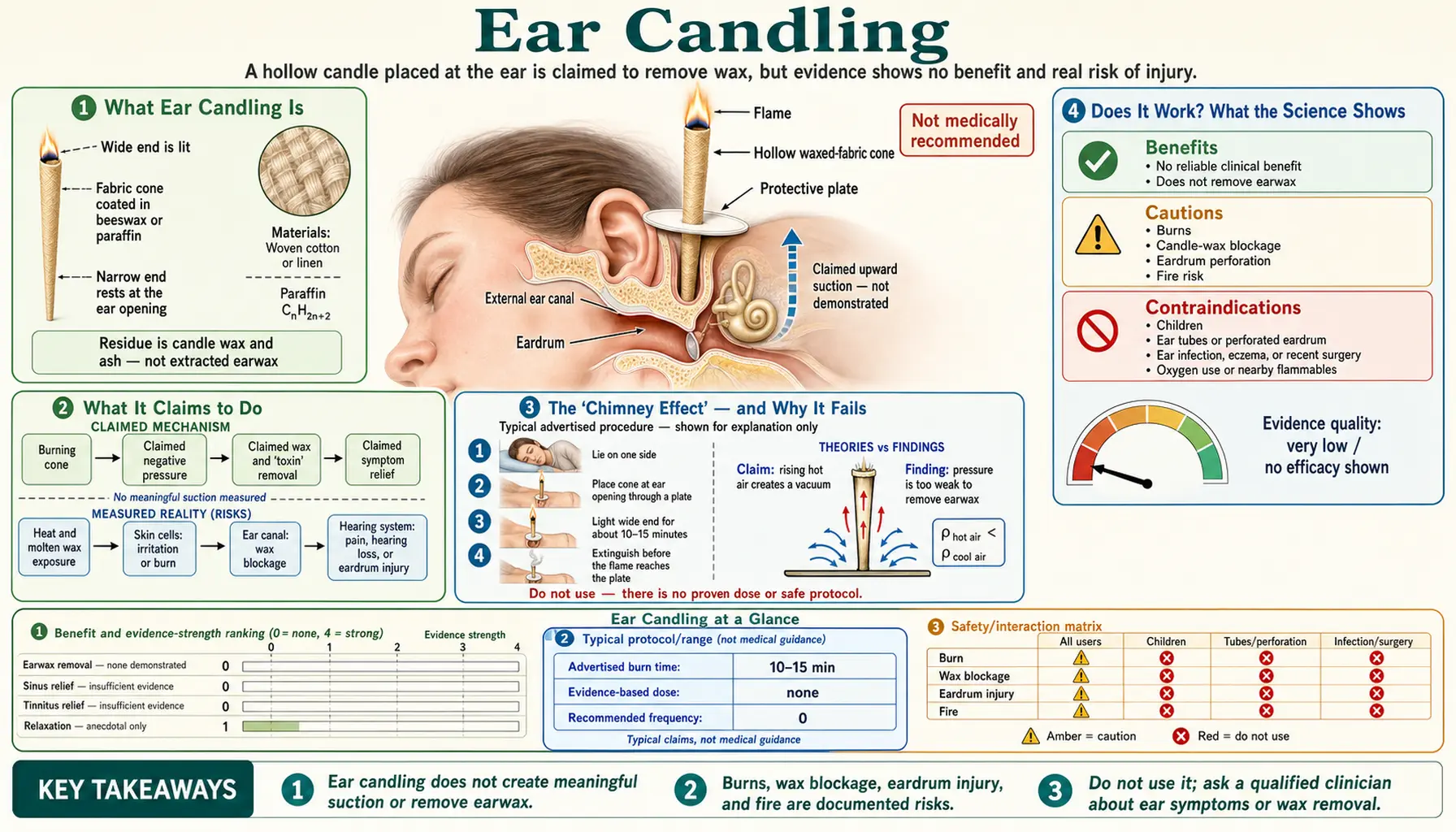 Ear Candling — scientific infographic poster