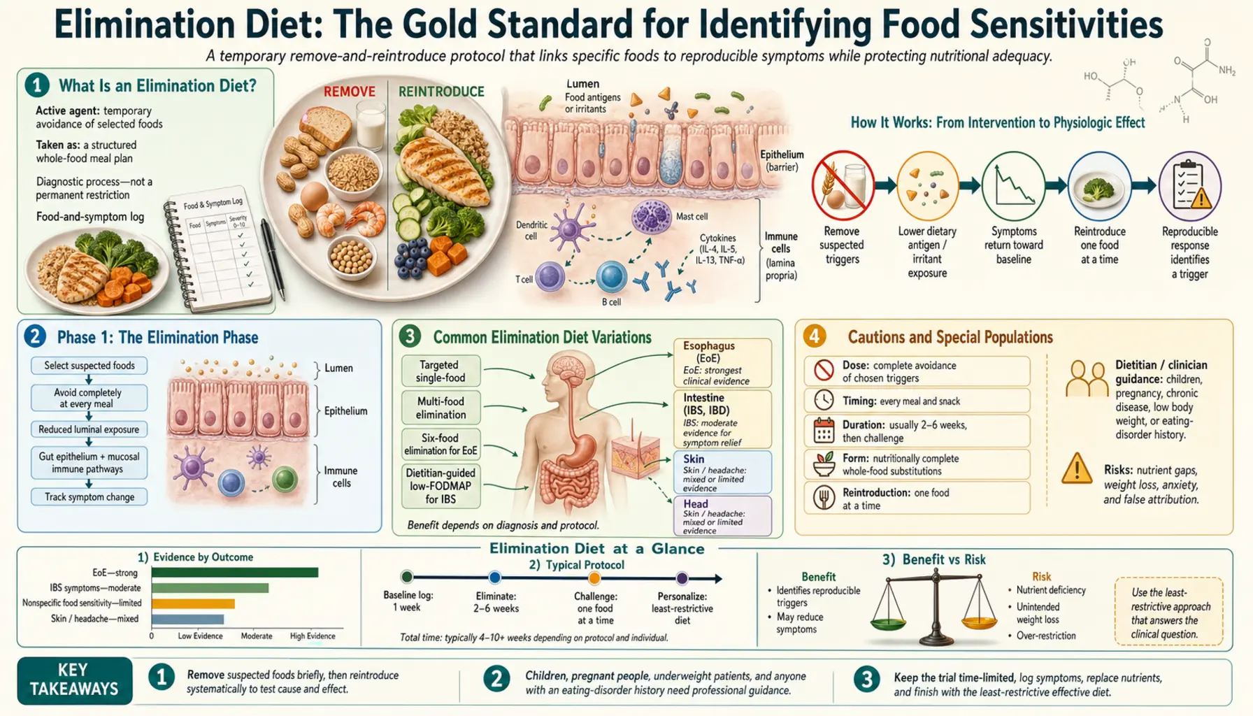 Elimination Diet — scientific infographic poster