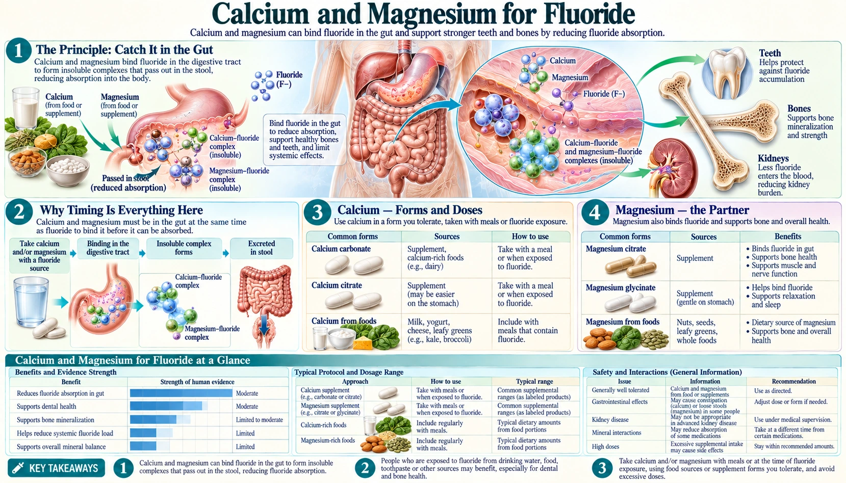 Calcium and Magnesium — scientific infographic poster