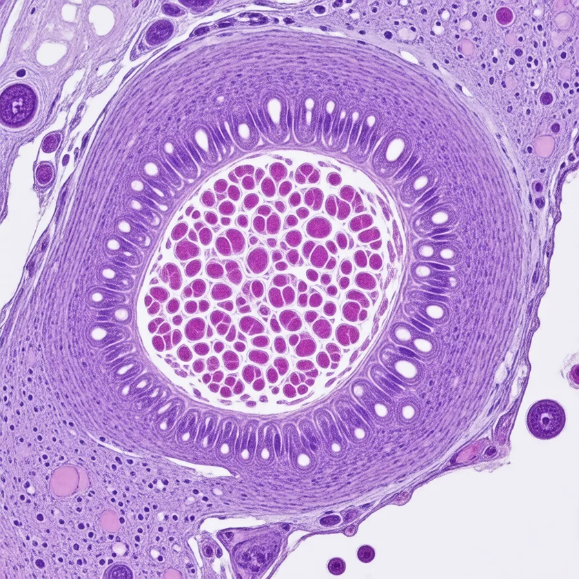 A bile duct in the liver