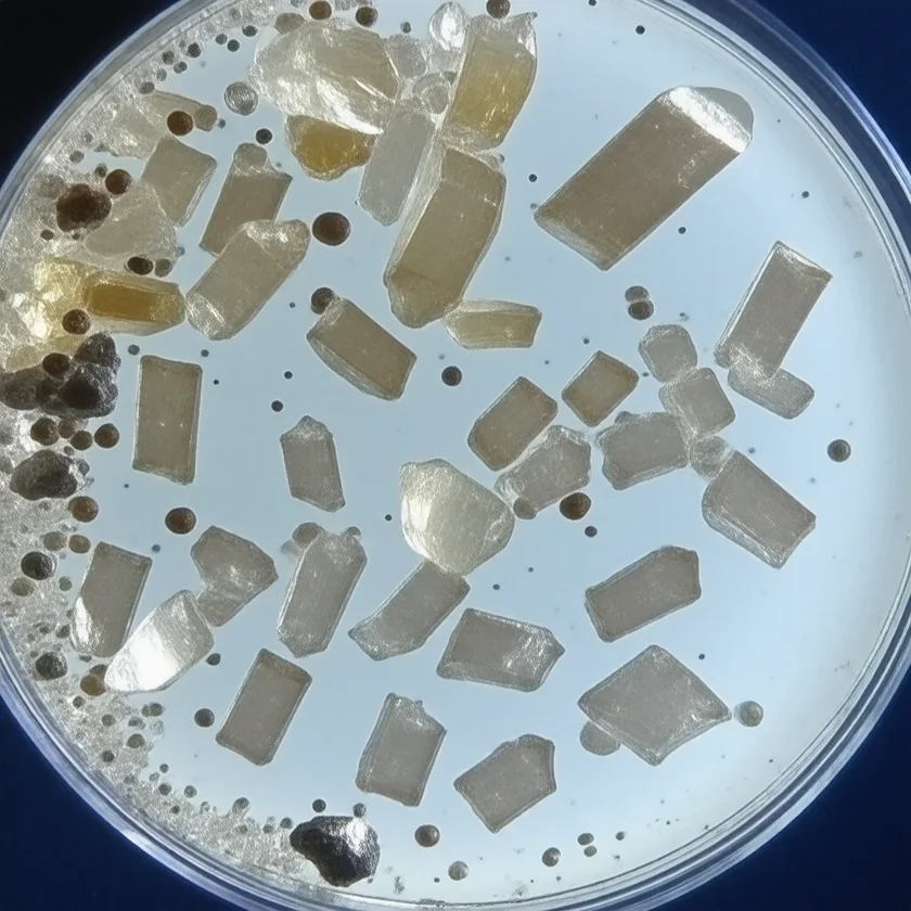 Cholesterol crystals in bile