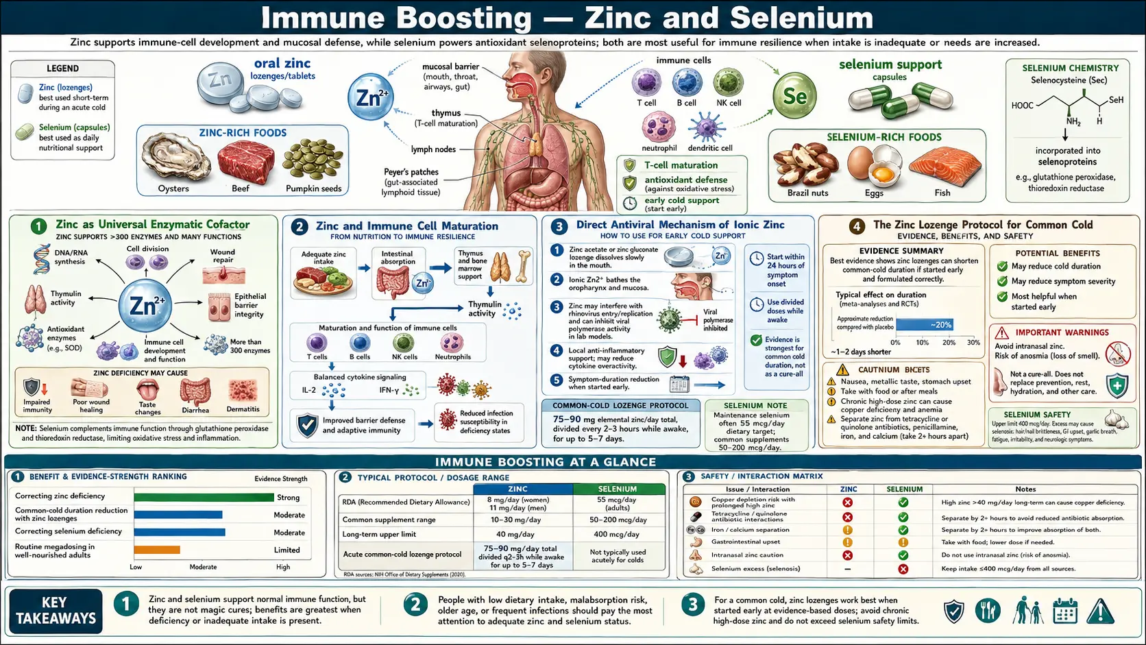 Zinc and Selenium — scientific infographic poster