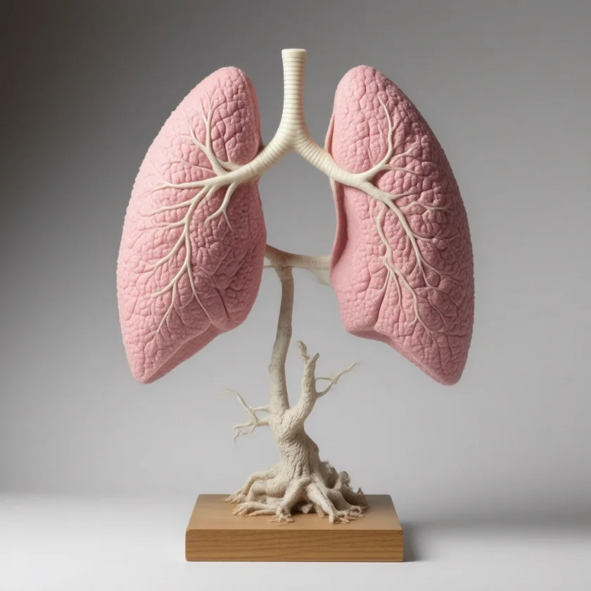 The lungs and airway tree, as a teaching model