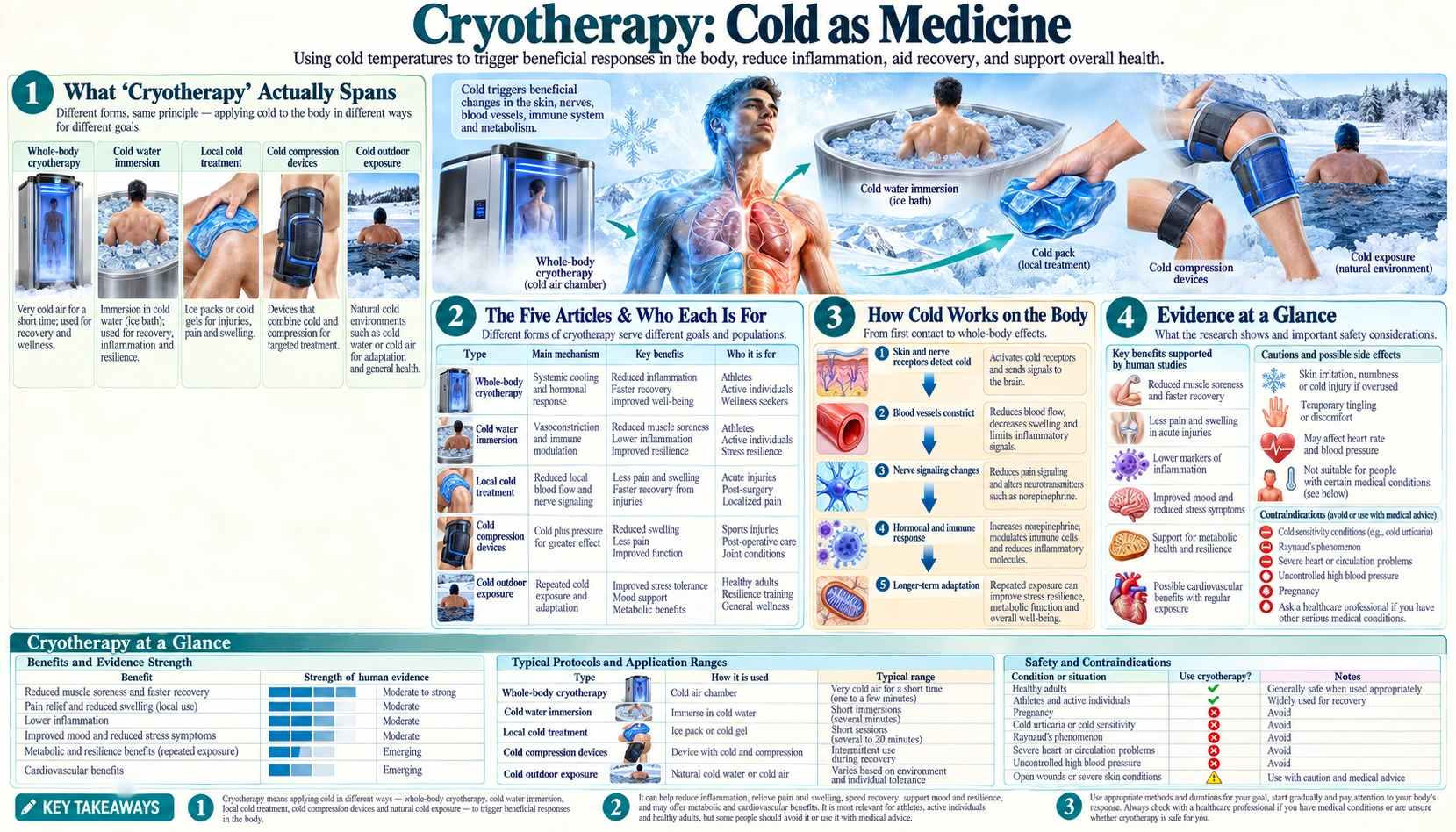Cryotherapy — scientific infographic poster