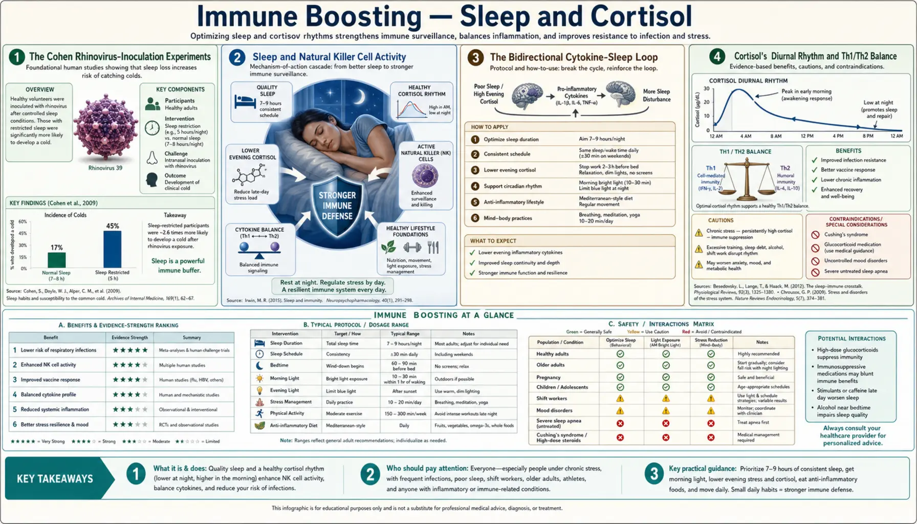 Sleep and Cortisol — scientific infographic poster