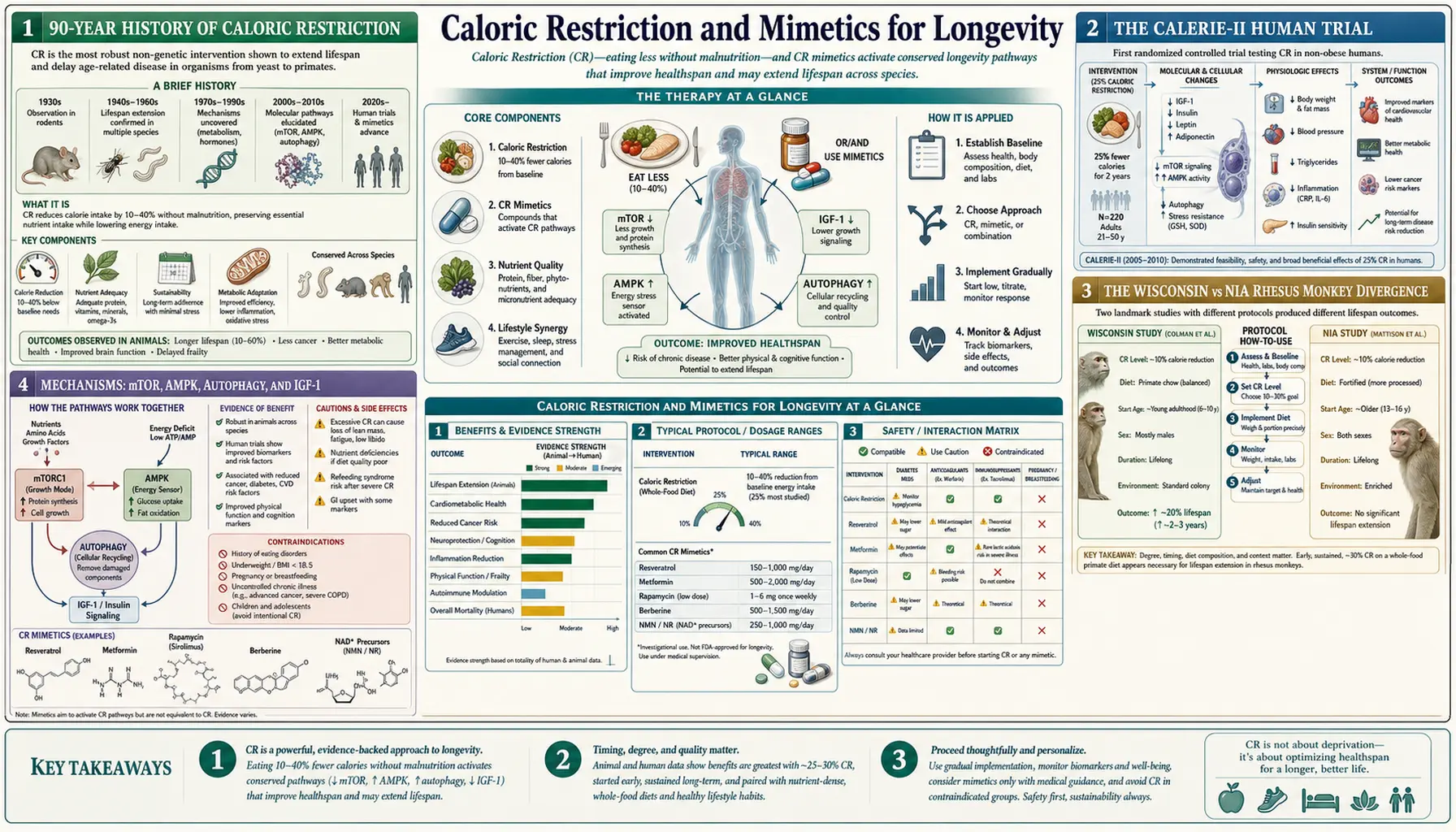 Caloric Restriction and Mimetics — scientific infographic poster
