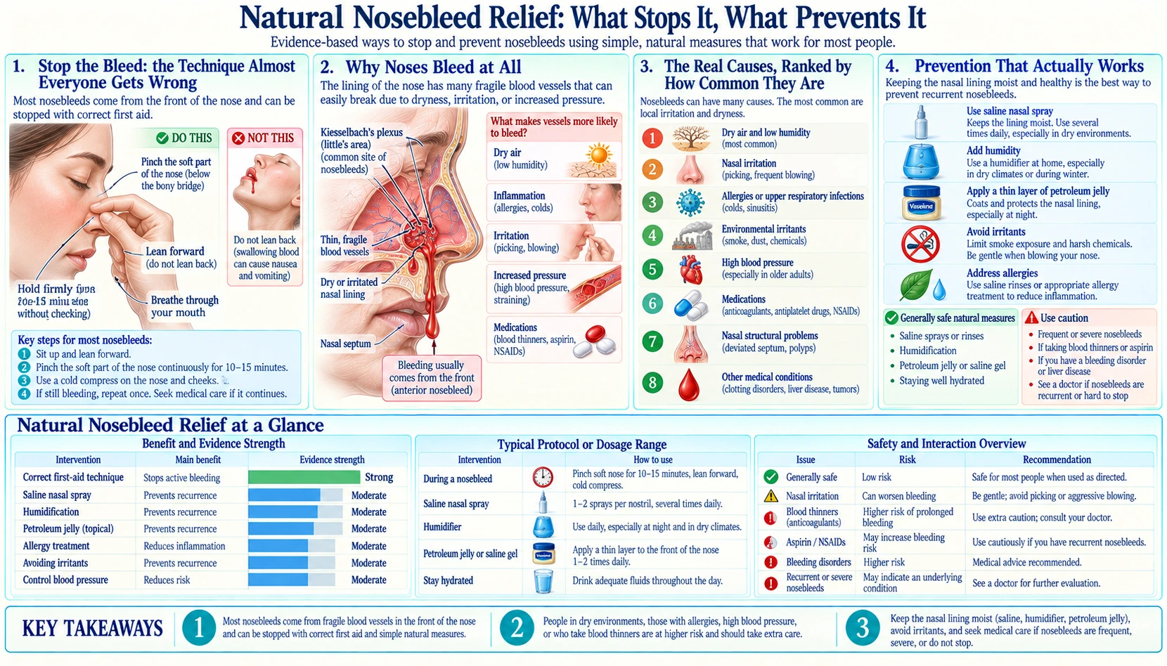 Natural Nosebleed Relief — scientific infographic poster