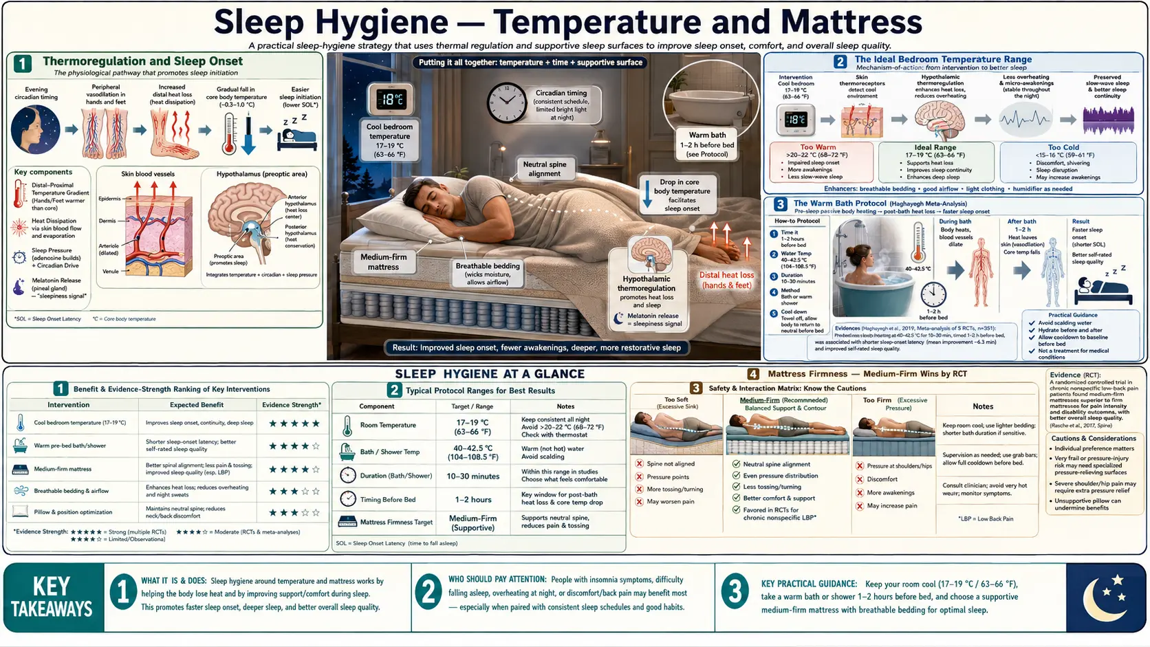 Temperature and Mattress — scientific infographic poster