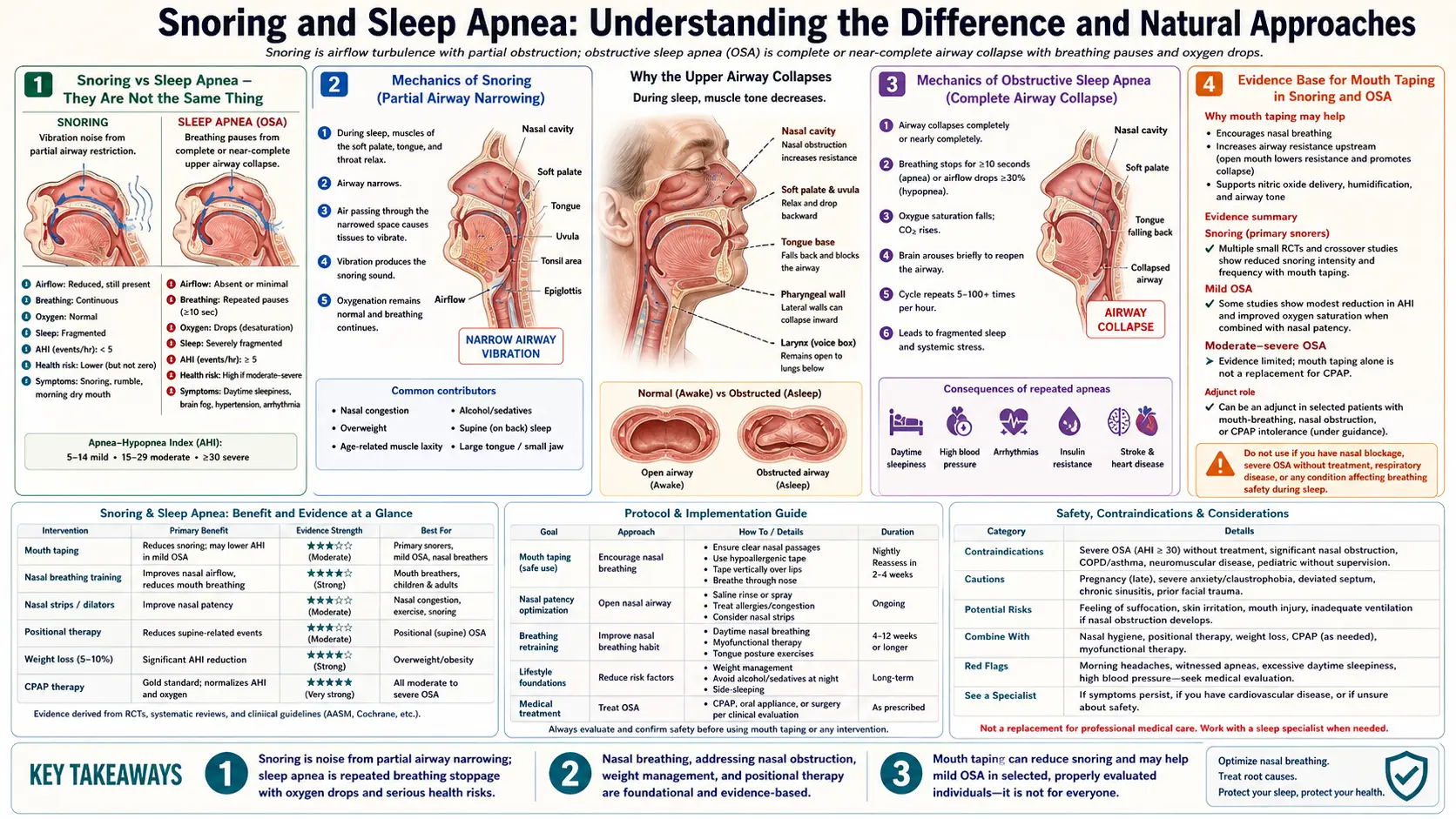 Snoring and Sleep Apnea — scientific infographic poster