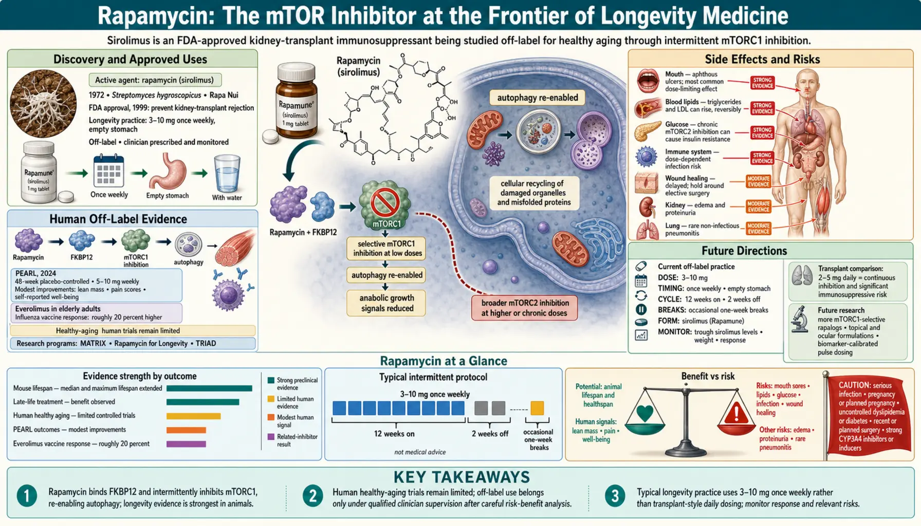 Rapamycin — scientific infographic poster