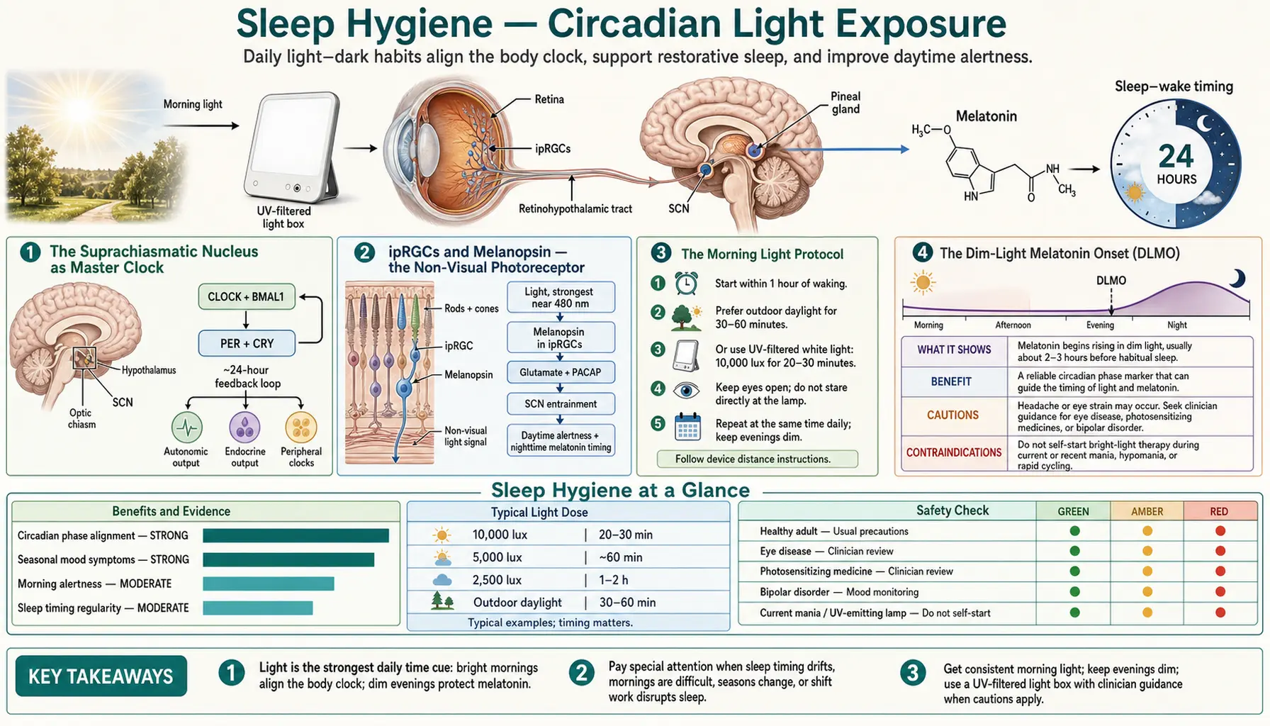 Circadian Light Exposure — scientific infographic poster