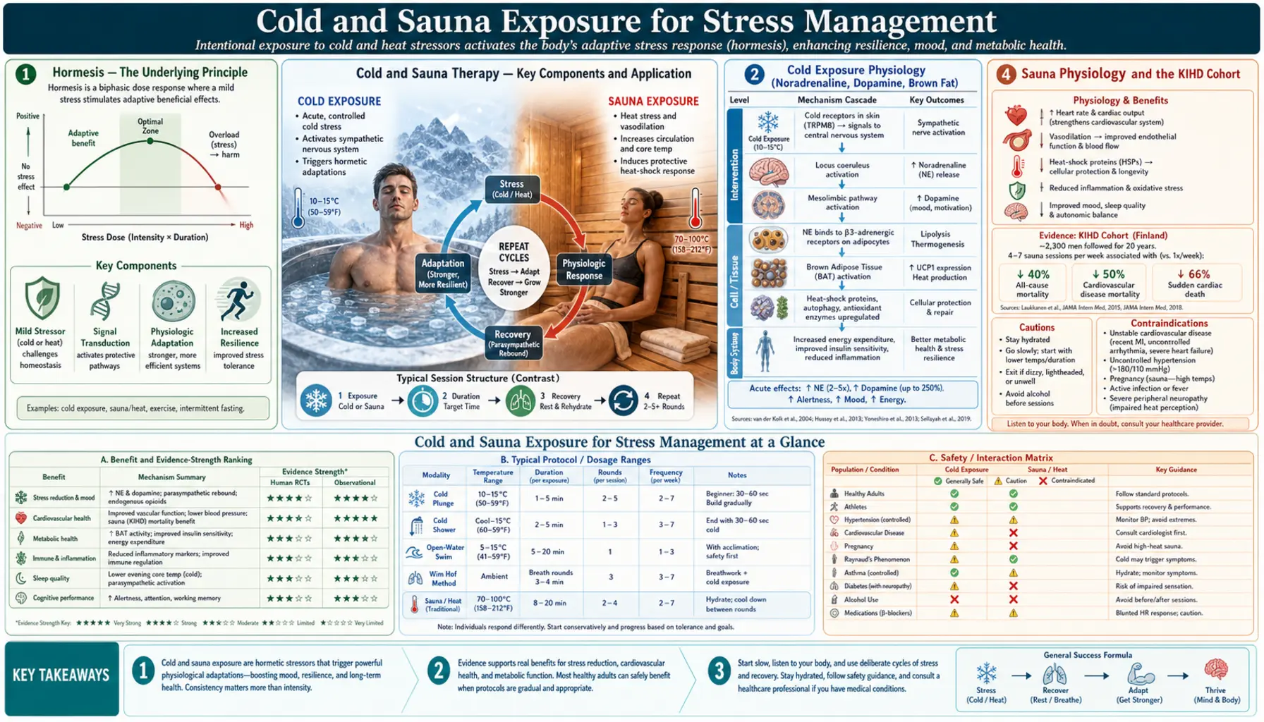 Cold and Sauna Exposure — scientific infographic poster
