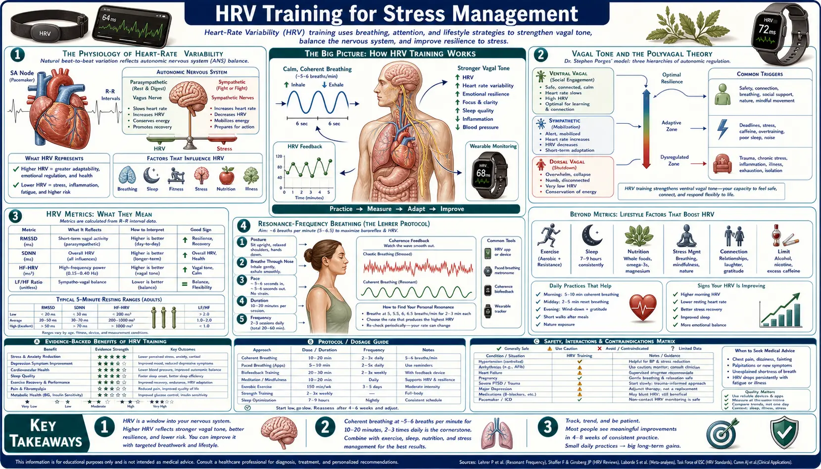 HRV Training — scientific infographic poster
