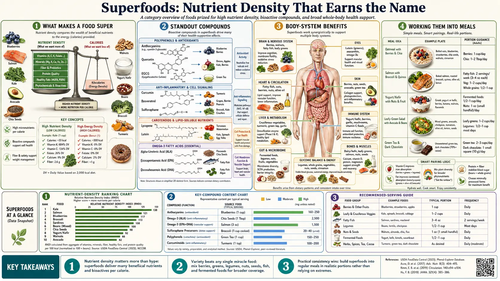 Superfoods — scientific infographic poster