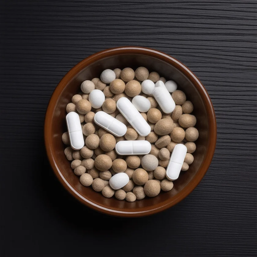 White tablets mixed among herbal tablets