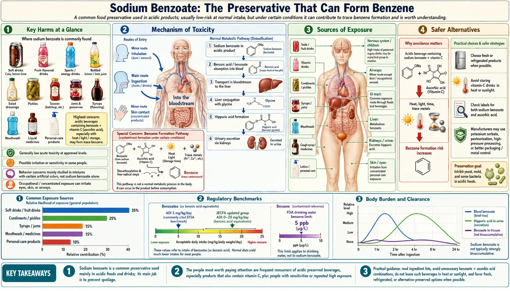 Sodium Benzoate — scientific infographic poster